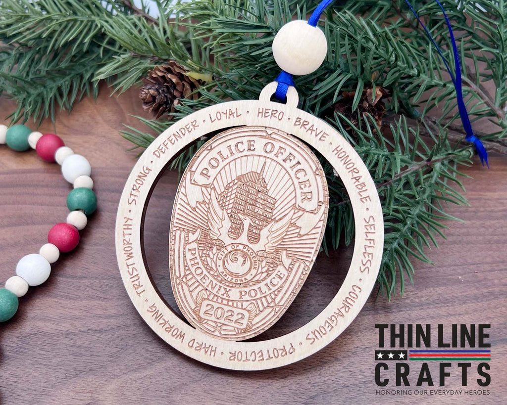 Personalized Phoenix Police Department Badge Ornament