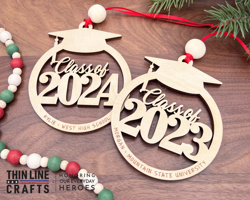 Personalized Class of 2023  and Class of 2024 Graduation Ornaments