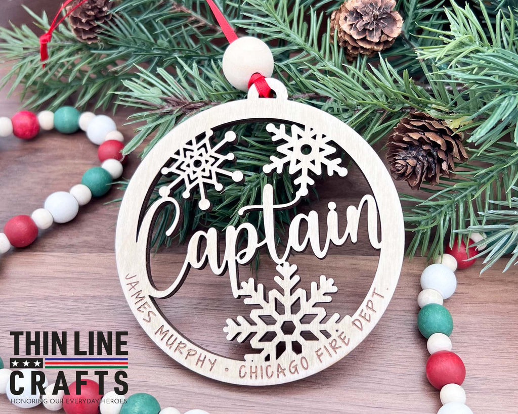 Captain - Fire Department - First Responder Christmas Ornament