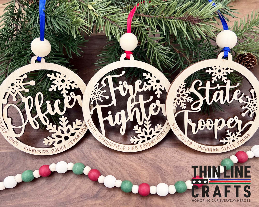 Police Officer - Firefighter - State Trooper - First Responder Ornaments
