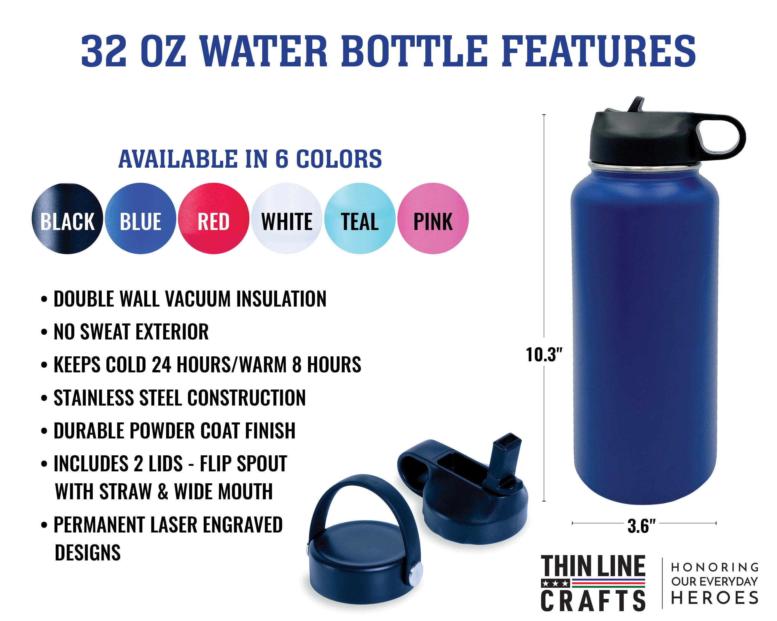 RTIC 26oz Water Bottle Custom Laser Engraved -   Custom bottles,  Custom water bottles, Laser engraving
